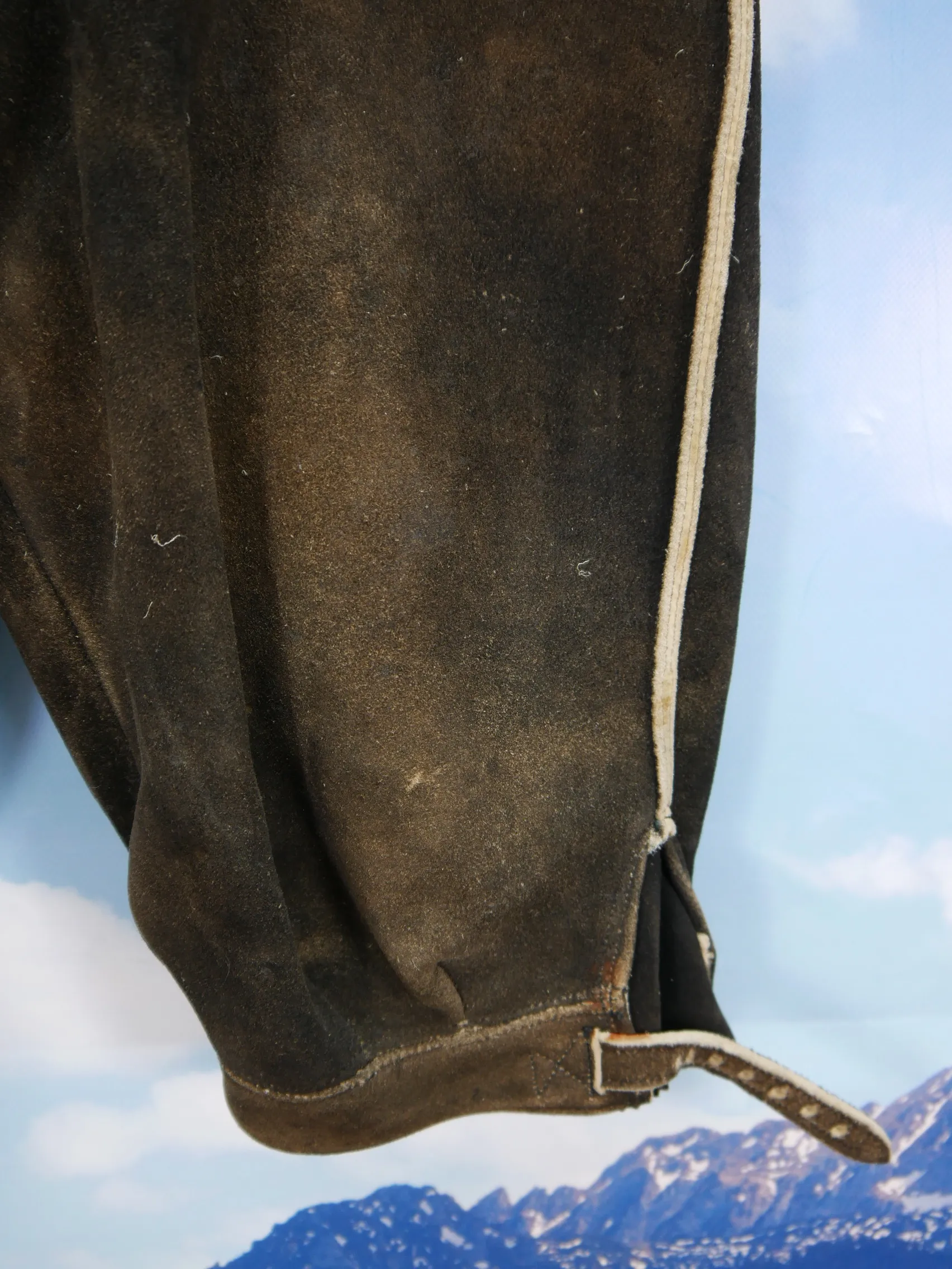 Bergfreund sämisch Elch Antik Handarbeit Herren Trachten Lederhose Gr.52