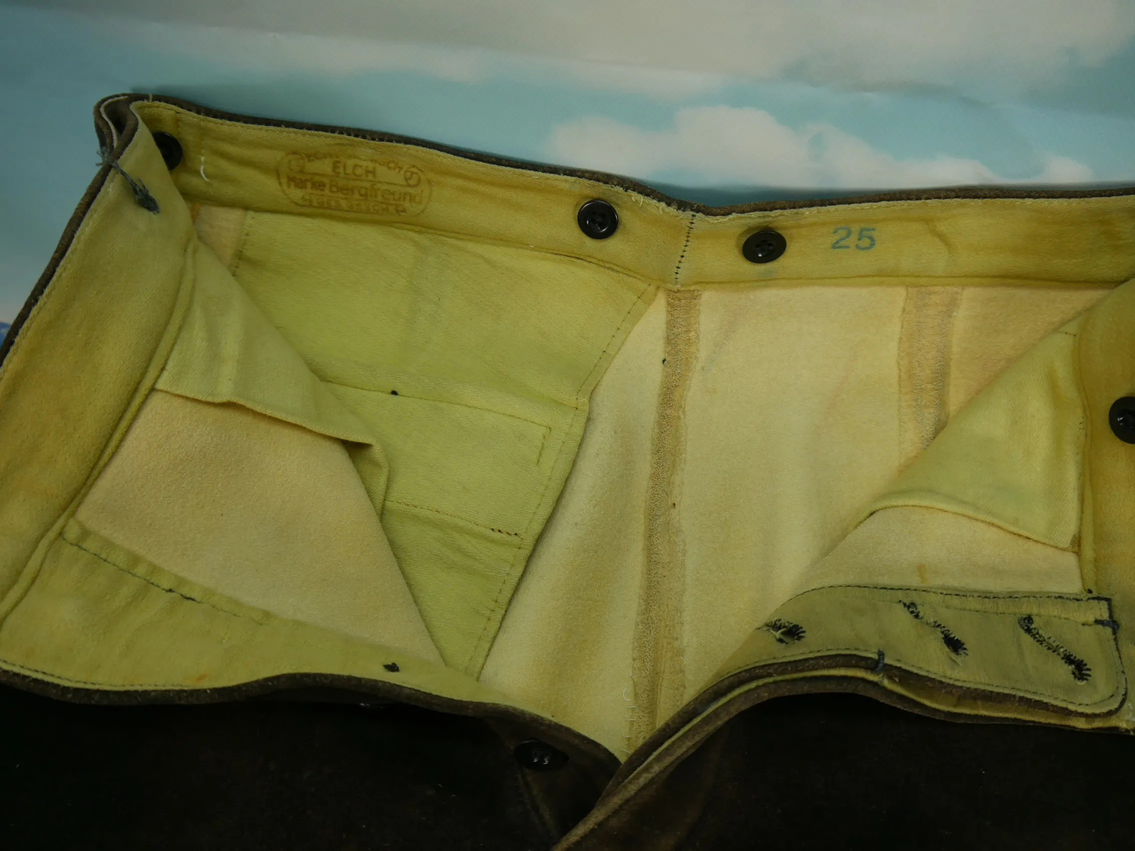 Bergfreund sämisch Elch Antik Handarbeit Herren Trachten Lederhose Gr.52