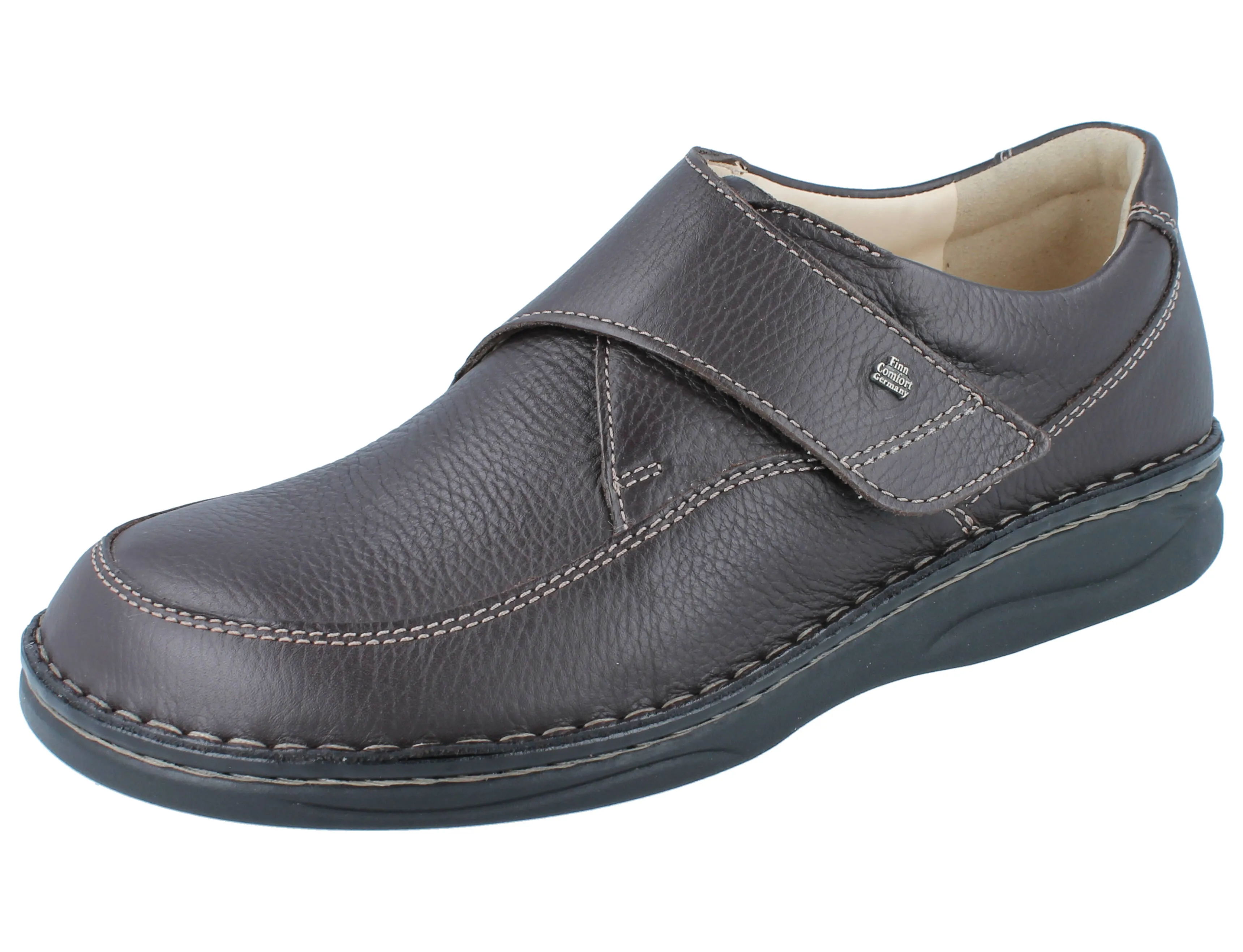 FINN COMFORT Braga Herren Kletthalbschuhe braun Glattleder