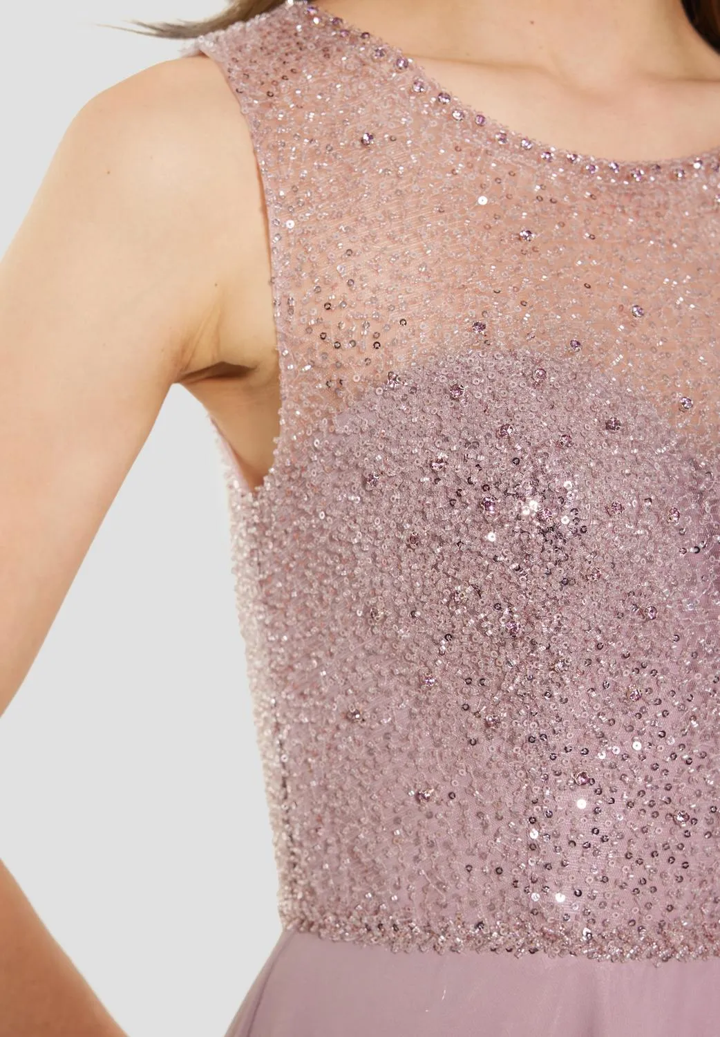 Midikleid aus Paillette mit Chiffon Rock