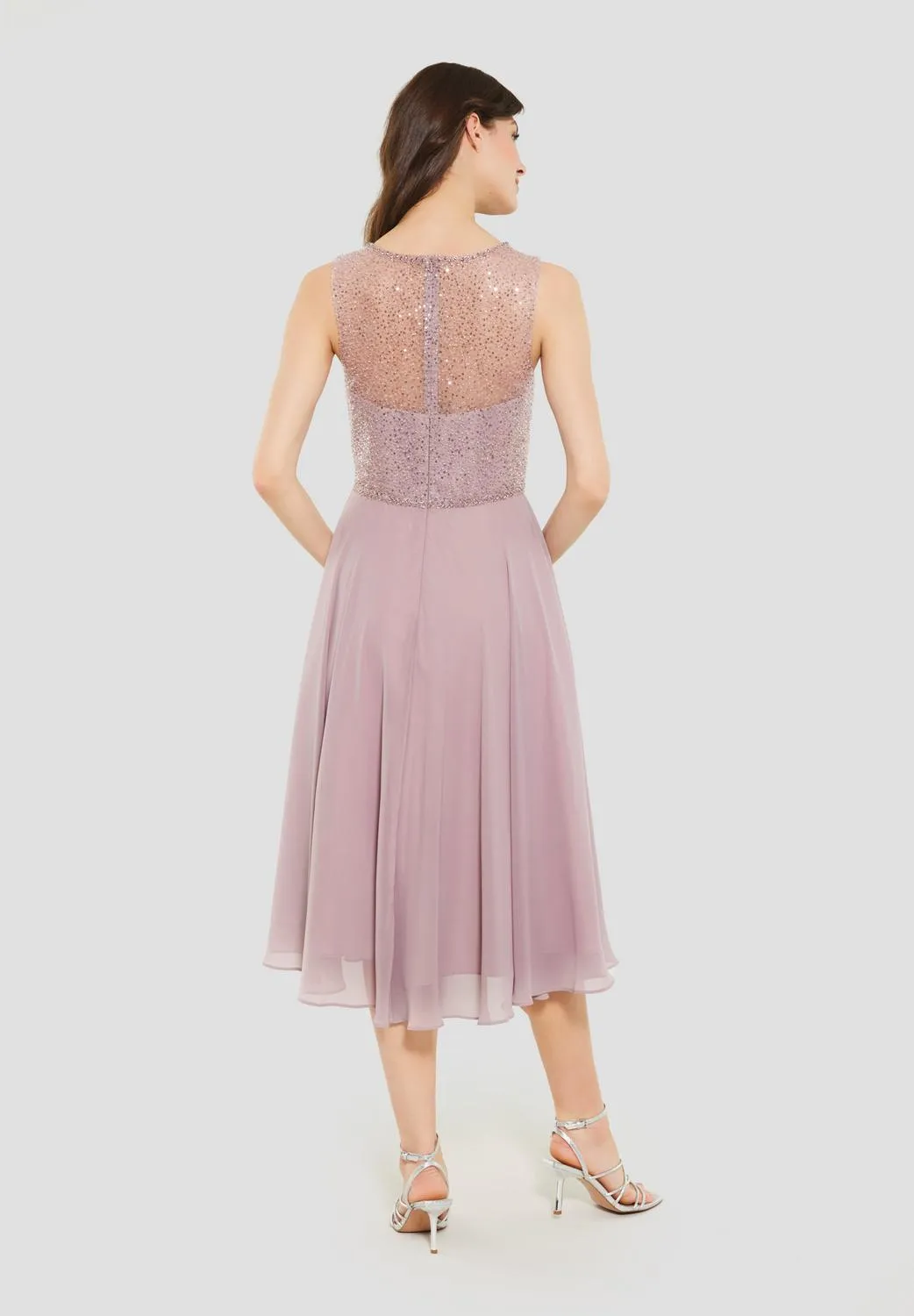 Midikleid aus Paillette mit Chiffon Rock