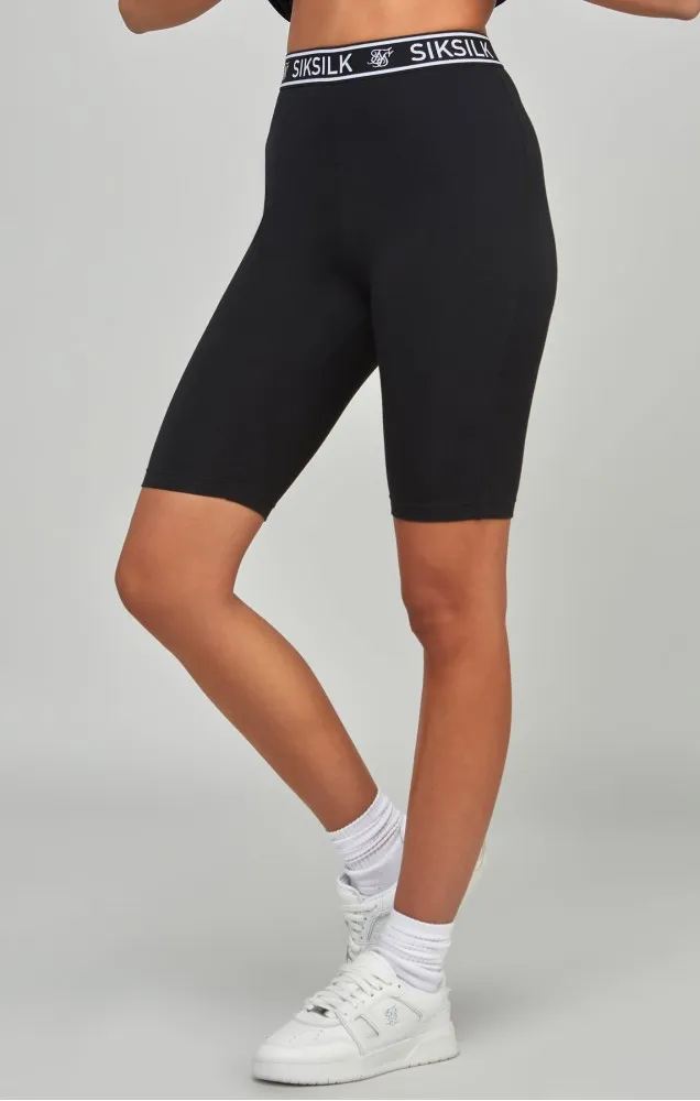 Sik Silk Black Essential Tape Cycle Shorts