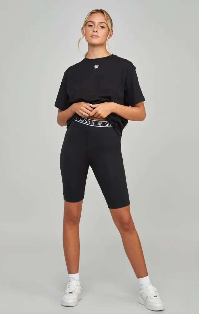 Sik Silk Black Essential Tape Cycle Shorts
